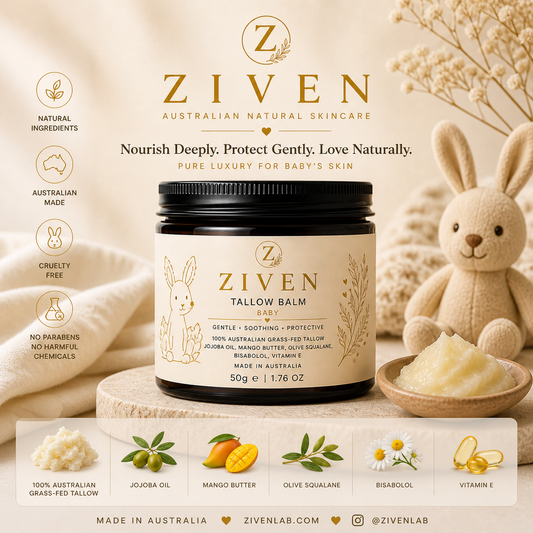 ZIVEN Baby Whipped Tallow Balm- Unscented (50g)